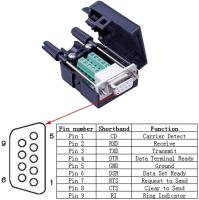 Adaptador de conector de bloque de terminales de 9 Pines a series D-SUB RS232 sin Soldadura, Placa de conexión con carcasa, tubos largos, tubo de escape (macho + membrana) - details 2
