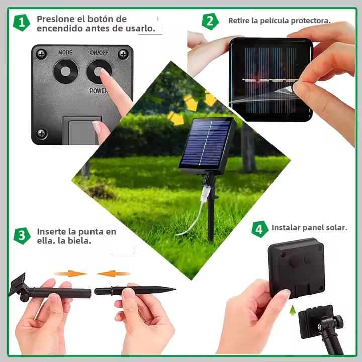 Luces De Hada Solar Impermeables Para Exterior 10m/20m/30m/100Metros Decoración De Navidad Y Fiesta Cinta De Luces LED Autocontenida Para Jardín - 1