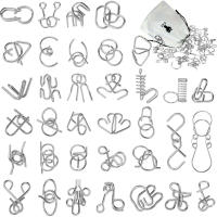 Juego De Puzzle De Hilo Metálico Desafío Cerebral IQ Prueba Juguete De Desbloqueo De Anillo Chino Juego De Magia Geométrico Para Adolescentes Y Adultos - details 0