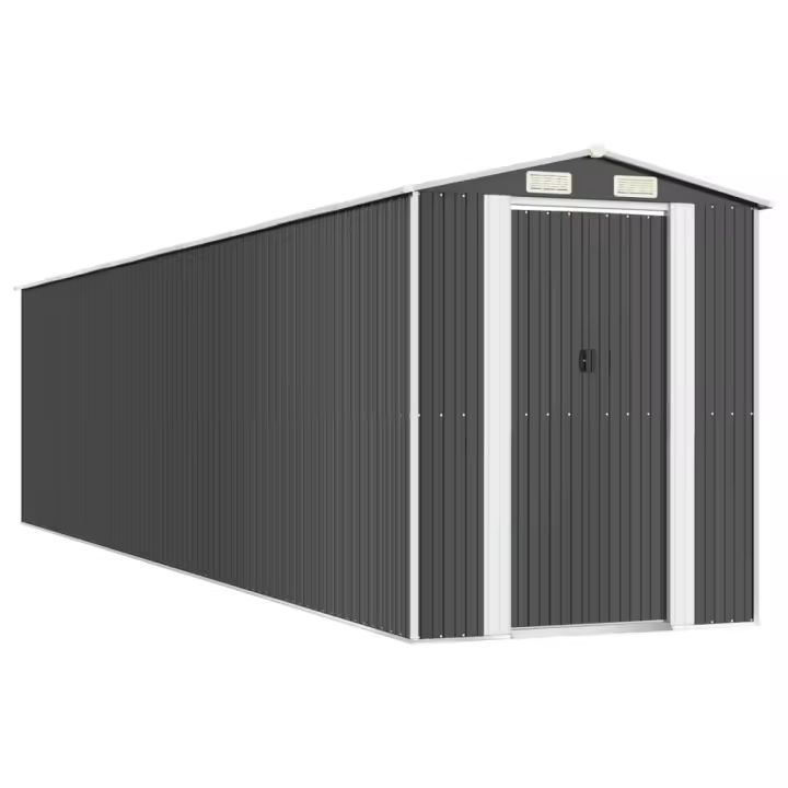 Cobertizo de jardín acero galvanizado antracita 192x855x223 cm Decoración de muebles de jardín al aire libre - 1