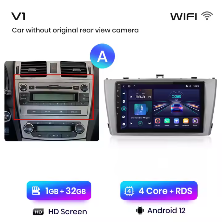Junsun Radio Coche para Toyota Avensis T27 2008 2009 2010 2011 2012 2013 2014 2015 AI Voice 2 din Pantalla Coche Android Auto Multimedia Navegación GPS Auto radio - 1