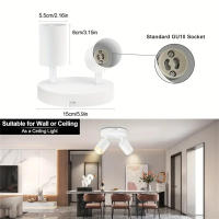 Luces De Techo LED Rotativas GU10 Con 2 Bombillas Incluidas Spots Modernos Negros Para Iluminación Directa Y Decorativa - details 2