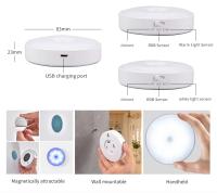 Luz Nocturna Sensor De Movimiento LED RGB Frío Caliente Magnética Para Armario Sala De Estar Cocina Dormitorio Iluminación Ambiental - details 11