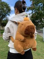 Mochila De Peluche Capybara Kawaii Moda Muñeco Peluche Bolsa Infantil Mochila De Hombro Mini Bolsa Para Regalos Para Novia - details 1