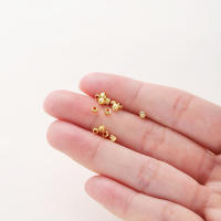 20pcs/lot Perlas De Flor Cortada Rayadas Plateadas Con 18K Gold Plated Para DIY Joyería Pendientes Collar Espaciadores Sueltos Mayorista - details 8