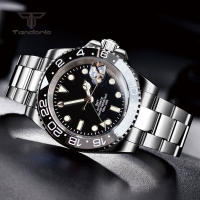 Reloj Mecánico Automático Tandorio NH34 40mm GMT Acero Inoxidable Para Hombres Con Bisel De Cerámica Y Cristal De Zafiro Resistente Al Agua - details 7