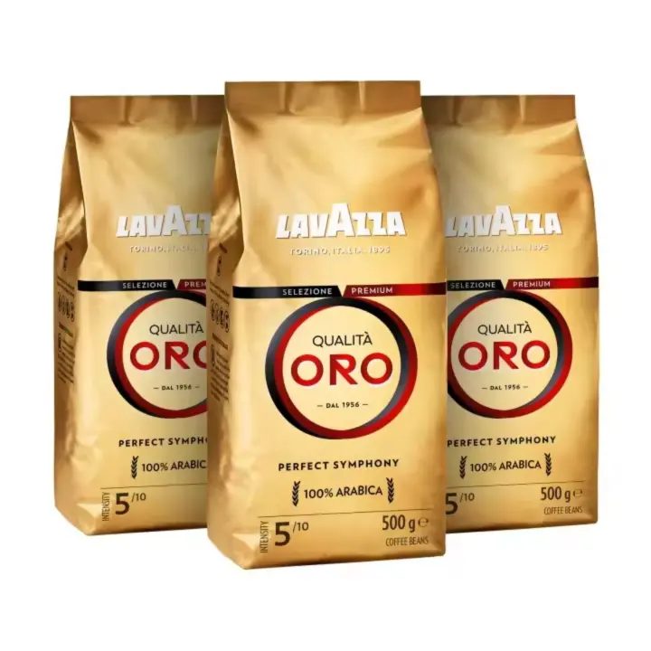 Lavazza Qualità Oro 1,5 kg (3 Paquetes de 500g) 1.5Kg Café en Grano Natural, Ideal para la Máquina de Café Espresso, Con Notas Aromáticas de Frutas y Flores, 100% Arábica, Intensidad 5 Tueste Medio - 1