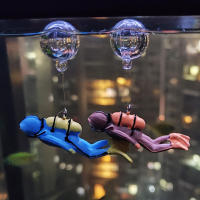 Adornos Para Acuario Mini Personas Plantas Piedras Decoraciones De Tortuga Colores Fluorescentes Para Tanque De Peces Resina Sintética - details 3
