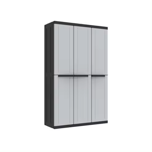 TERRY ARMARIO TERRY Tres Puertas Gris/Negro Resina 102x39x170 cm - 75025 Gris / negro Hogar / Complementos / Accesorios Armarios Ordenación - 1