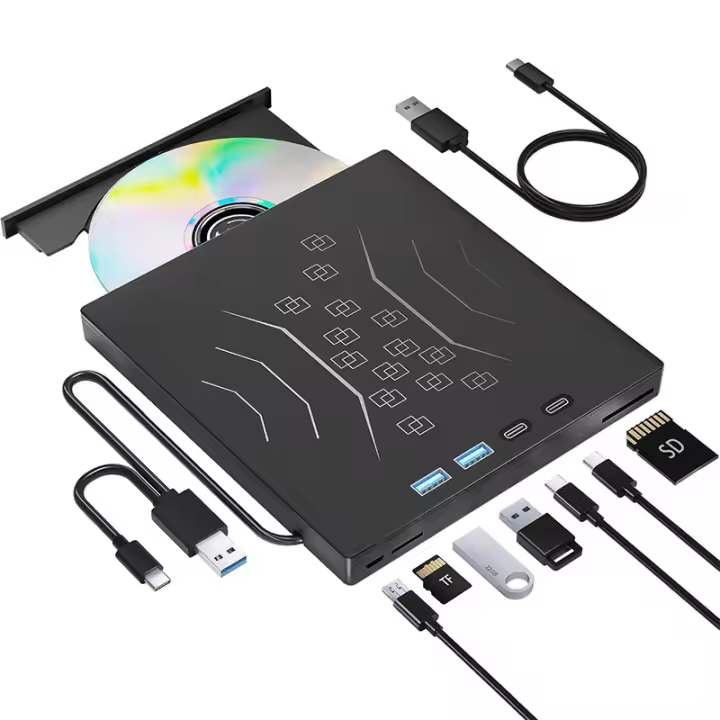 Disco Óptico Externo Para Portátil 7-en-1 USB3.0 DVD Player Para PC Lector De CD Y DVD Portátil Burner De Disco Duro Externo - 1