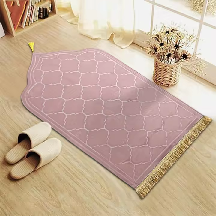 Carpetas De OraciónIslamicas Con Borlas Y Antideslizantes De Terciopelo Grueso Y Geométricas Para El Hogar Y La Sala De Estar - 1