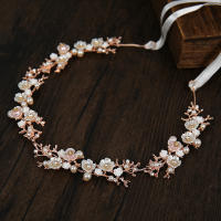 Diadema De Boda Hecha a Mano Con Flores De Concha Y Cristal Imitación Perla Accesorio Para El Cabello De Novia Tiara De Mujer - details 6