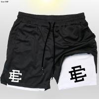 Shorts De Entrenamiento Para Hombre 2 En 1 Running Yoga Fitness Gimnasio Leggings De Compresión Deporte MMA Talla Verdadera - details 2