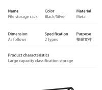 Organizador De Escritorio Con Almacenamiento De 3 Niveles Para Papel Y Archivos Metálico Para Oficina Y Ordenación De Documentos - details 14