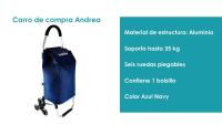 Carro de la Compra Andrea - Bastilipo - Varios Colores - 6 Ruedas - Largo 10 x Ancho 44 x Alto 99 cm - Sube Escaleras - Plegable - Con bolsillo - Ruedas Silenciosas - details 2