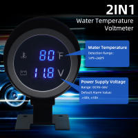 Gauge Digital LCD Para Coche 2 En 1 Con Medidor De Temperatura Y Voltaje Sensor De Temperatura Adaptador De Tubo Incluido - details 2