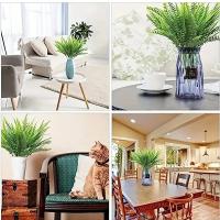 2Pcs Plantas Artificiales Ramales De Hierba Falsa Verde Resistente Al UV Para Exterior Decoración De Hogar Y Bodas - details 4