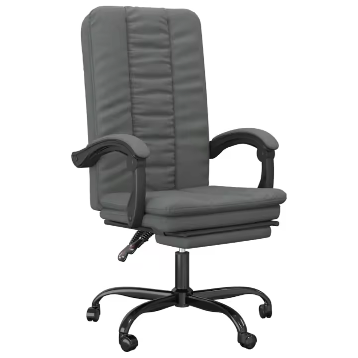 Silla de Oficina reclinable de Tela gris Oscuro - 1