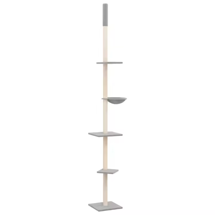 Árbol limpiador Gatos suelo a techo gris Claro 263,5-289,5 cm - 1