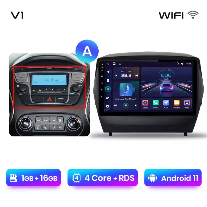 Junsun Android 13 Radio Para Hyundai Tucson 2 ix35 2009 2010 2011 2012 2013 2014 2015 DSP Navegación GPS Reproductor Multimedia 2 DIN Inalámbrico CarPlay Android Auto Radio - 1
