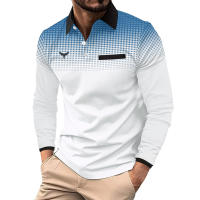 Camisa Polo Deportiva De Manga Larga Para Hombre Con Estampado 3D Primavera Otoño Casual Business Golf Falso Bolsillo Costura - details 1