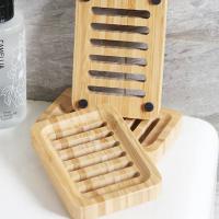 Caja De Jabón De Bambú Natural Soporte Para Dishes De Baño Anti-moho Con Orificio Para Drenaje Herramientas Del Baño - details 9