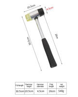 Martillo De Goma Doble Cara Tamaño Multifuncional Para Vidrio Y Ventanas Maza De Nylon Cabeza De Goma Para Trabajos De Carpintería - details 3