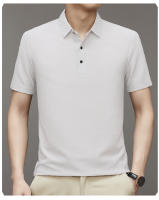 Camiseta De Verano De Seda Helada Con Manga Corta Absorbente De Sudor Color Sólido Top Ligero Con Cuello Redondo Gran Tamaño - details 23