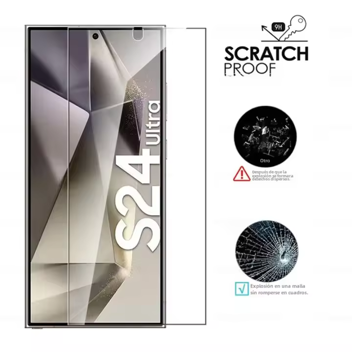 4PCS Vidrio Templado Total Para Samsung Galaxy S24 Ultra S24 plus Protector De Pantalla De Huella Dactilar HD Vidrio Protector Anti-Arrugas Y Anti-Rasguños - 1