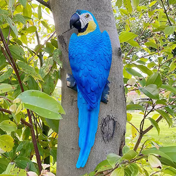 Estatua De Papagayo Simulada Para Pared 1pc Jardín Exterior Resina Artesanía Paisajismo Esculturas Para Jardín Yard Decoración De Casa - 1