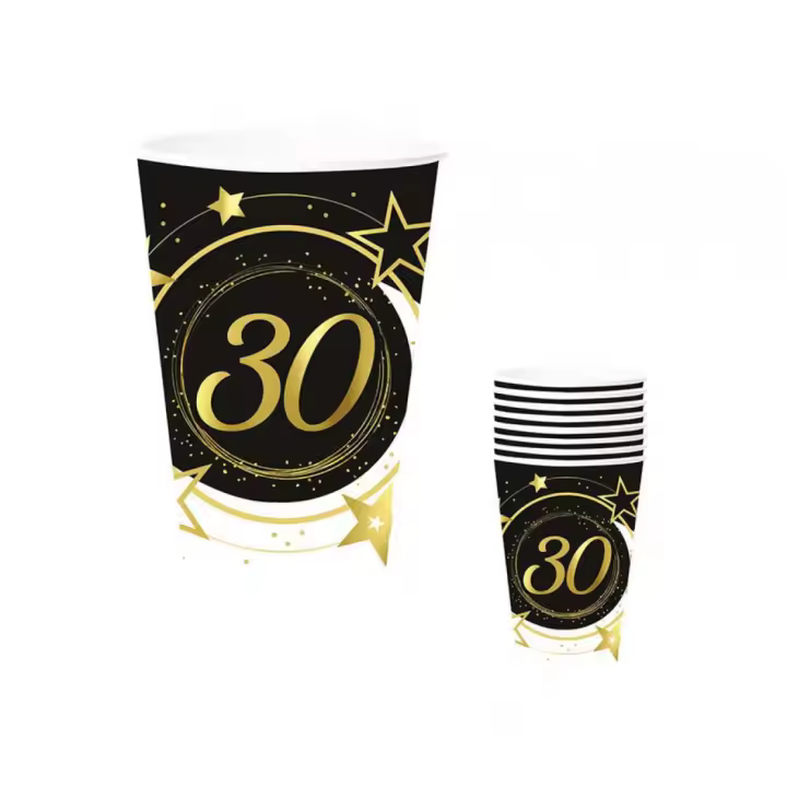 Guirca Pack de 6 Vasos 30 Años Cumpleaños y Aniversarios de 240 ml (90 cm) - 1