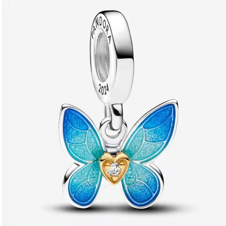 Pandora Charm de Colgante en Plata de Ley Pandora Club 2024 Mariposa 763082C01，Incluye Caja Original - 1