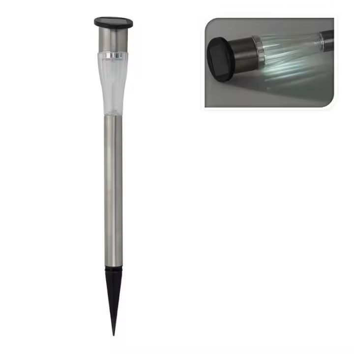 Ipae-Progarden Estaca Solar 36cm Inox Mod. Cilindro Euro/u - Faroles - 1