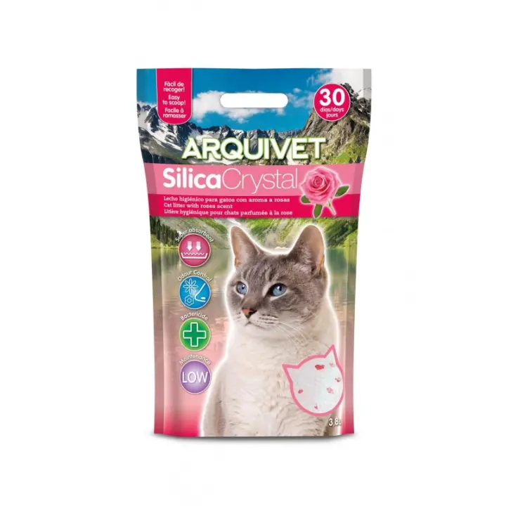 Arena para Gatos de Sílice Aromatizada con Rosas 3,8 L - Lecho Higiénico  Arquivet - 1