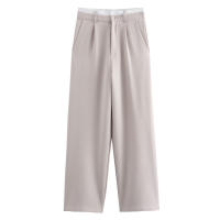 Conjunto De Vestido Y Pantalones Anchos Para Mujer TRAFZA Estilo Retro Sin Espalda Halter Collar Delgado Botones + Cintura Alta Pleated Con Bolsillos - details 11