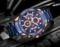 Reloj De Pulsera De Lujo Para Hombre WWOOR En Acero Inoxidable Y Oro Resistente Al Agua Y Shock Con Cronógrafo Y Luz Nocturna - details 0