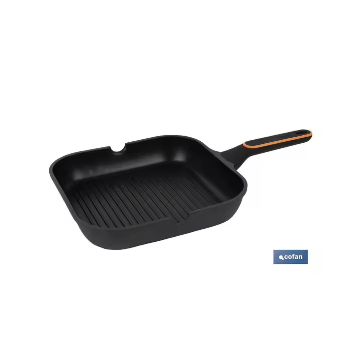 Cofan Sartén Asadora Antiadherente Duradero Full Induction Aluminio Fundido 28 X 28 Cm Olivier - 1