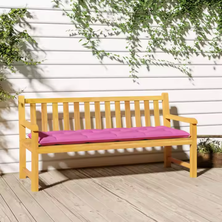 vidaXL Cojín de banco de jardín tela Oxford rosa 150x50x7 cm - 1