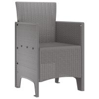 Silla de Jardín vidaXL Conjunto de 2 Gris Claro Resina Plástica Estándar - details 2