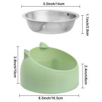 Tazón De Alimentos Para Mascotas De Acero Inoxidable Resistente Al Caídas Con Boca Oblicua Protege La Columna Vertebral Del Cuello Para Gatos Y Perros Durable Y Limpieza Fácil - details 3