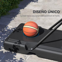 HOMCOM Canasta de Baloncesto de Exterior con Altura Ajustable 220-365 cm Aro de Baloncesto con Soporte Canasta de Baloncesto con Ruedas Base Rellenable Negro - details 4