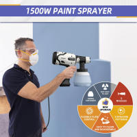 PISTOLA DE PULVERIZACIÓN eléctrica de alta potencia, pulverizador de pintura HVLP de 220V y 1500W, aerógrafo con revestimiento de acero para muebles de coche, boquilla de cobre de 5 piezas - details 5