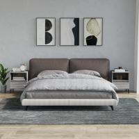 vidaXL Mesitas de noche 2 unidades color 40x35x50 cm en color Blanco/Gris sonoma/Roble ahumado y más | estructura resistente ideal para salón dormitorio o estudio - details 1