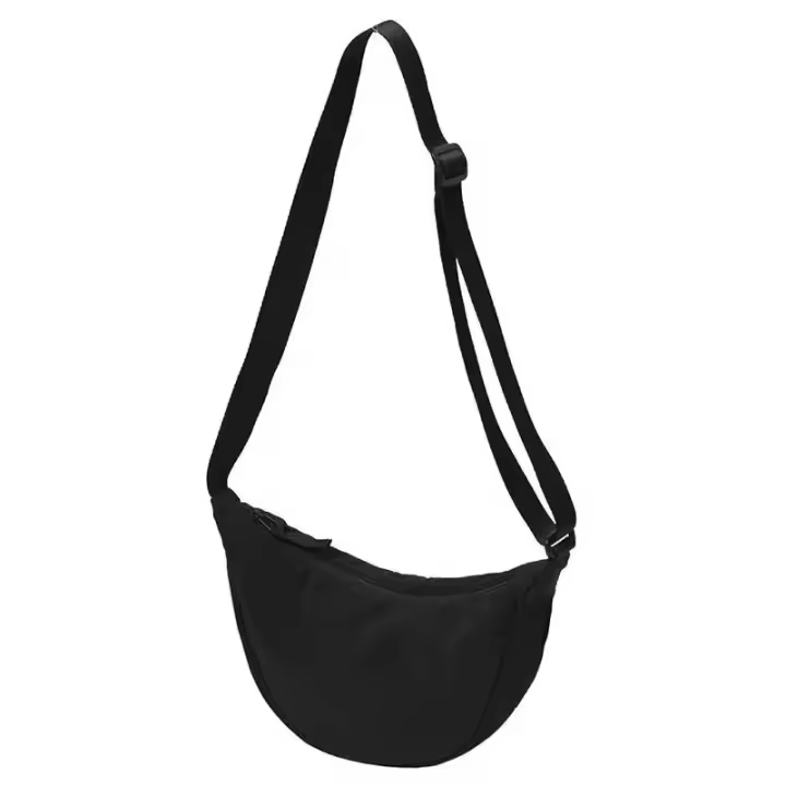 Bolso De Pecho Para Mujer De Gran Capacidad En Color Sólido Bolsa Cruzada De Viaje En Forma De Luna Media Rellena Con Algodón Para Uso Diario - 1