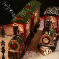 Adorno De Navidad En Caja Con Santa Claus Y Payaso De Nieve Decoración De Mesa Con Bola De Cristal De Tren Figura De Miniaturas De Plástico - details 4