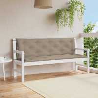 vidaXL Cojín de banco de jardín tela Oxford taupe 150x(50+50)x7 cm en color Taupé/Gris/Beige | acolchados duraderos para sofás de jardín terraza exterior - details 0