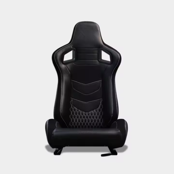 Semibaquet Deportivo,B,E Cuero Negro, Adaptable para Coches,Ríeles Incluidos,para Coche y Simulador de Conducción - 1