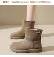 Botas De Tobillo Para Mujer Botines De Invierno Con Tacón Y Peluche Encima De La Rodilla Zapatos De Cuña Para Otoño Y Primavera - details 14