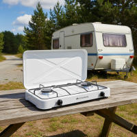 Hornillo de Gas Melchioni Family Minerva New 2 Doble Quemador, Portátil, Para exterior, Acero Esmaltado, Blanco o Negro - details 1