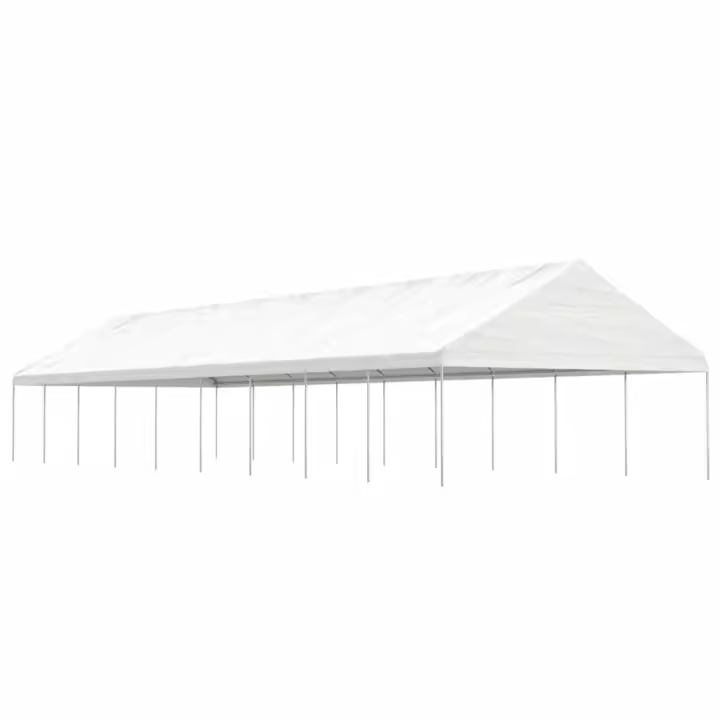 vidaXL Cenador con techo polietileno blanco 20,07x5,88x3,75 m - 1